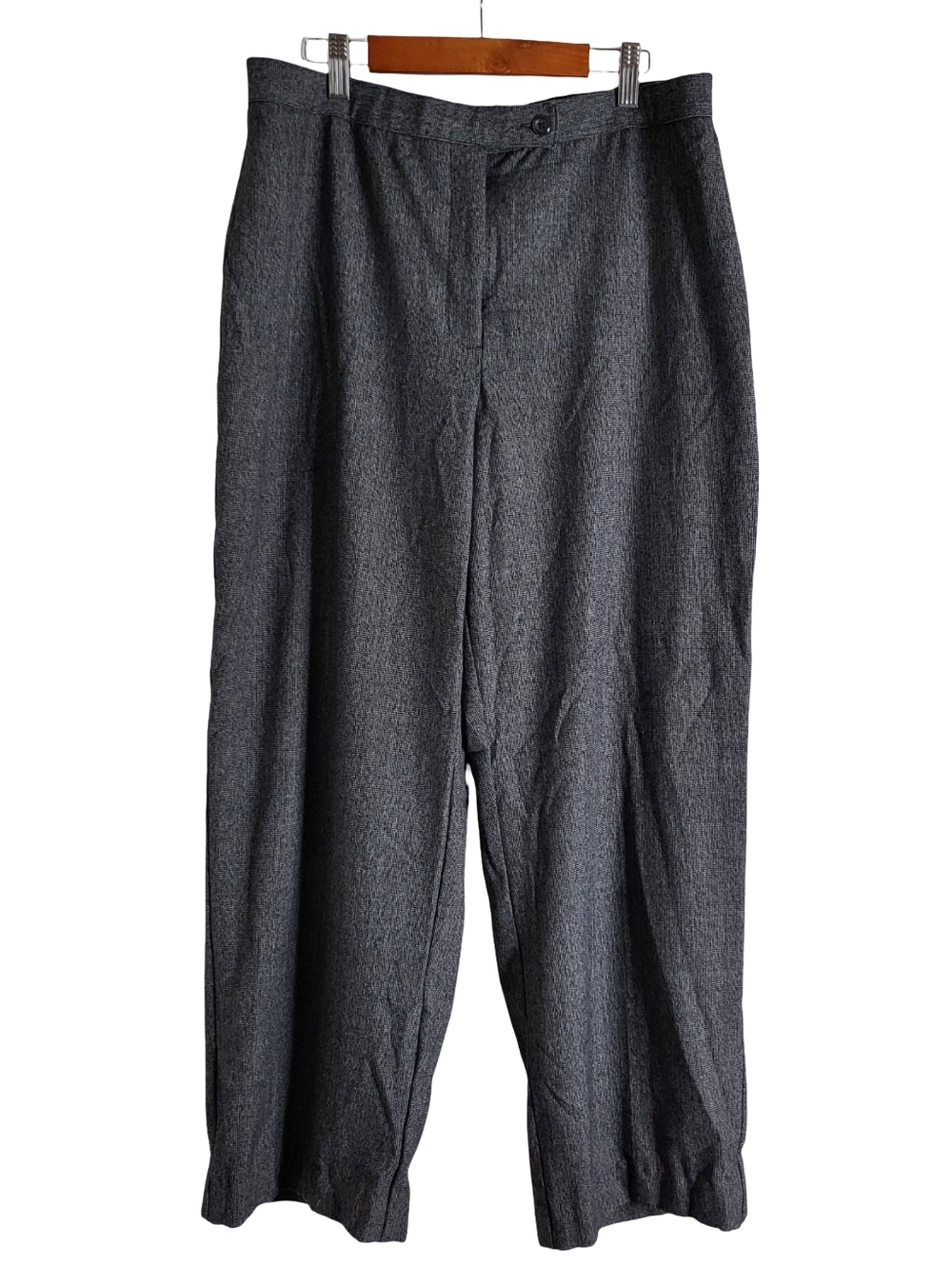 JM Collection Charcoal Gray Wide-Leg Trousers